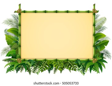 bamboo border images stock photos vectors shutterstock https www shutterstock com image vector vector illustration tropical floral design background 505053733