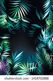 Vector illustration of tropical floral pattern in summer.