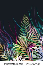 Vector illustration of tropical floral pattern in summer.