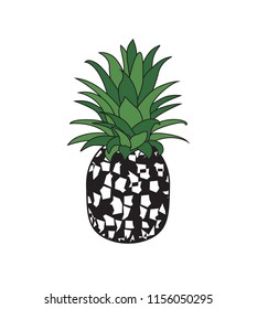 Vector illustration of tropical fruit pineapple. Fruit symbol