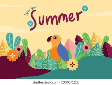 Vector illustration of Tropical landscape