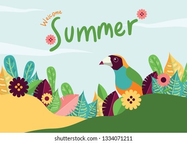 Vector illustration of Tropical landscape