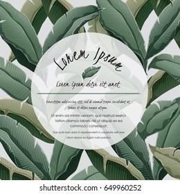  Vector illustration of tropical leaves in summer for Wedding, anniversary, birthday and party. Design for banner, poster, card, invitation and scrapbook 