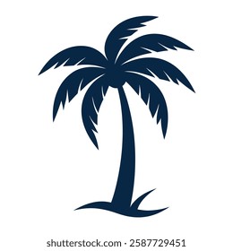 vector illustration of a tropical Palm Tree Silhouette, palm tree vector