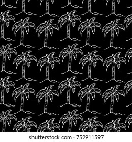Vector illustration of tropical palm tree with crown of green fronds symbolic of a  vacation and summer travel. 