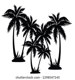 vector illustration tropical palm trees trendy modern awesome adorable pattern collection