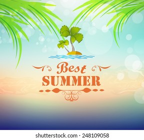 Vector illustration of a tropical paradise.