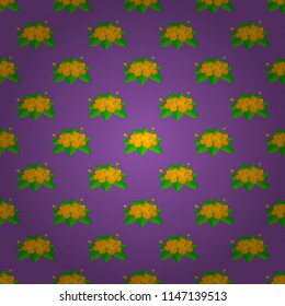 Vector illustration. Tropical seamless pattern with many violet, green and purple hibiscus flowers. Violet, green and purple vector seamless pattern.