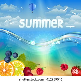 Vector illustration of Tropical summer background