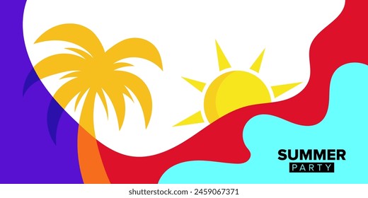 vector illustration tropical summer party greeting card template backgrounds