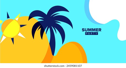 vector illustration tropical summer party greeting card background template collection