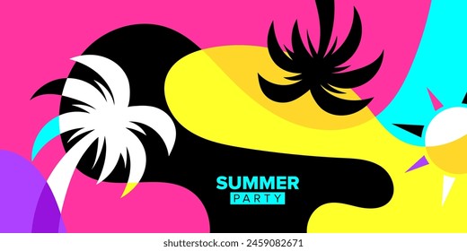 Ilustración vectorial tropical verano fiesta tarjeta de felicitación de fondo Plantilla diseño colección