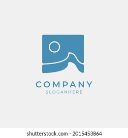 vector illustration of tropical surf wave logo perfect for beach resort and modern company