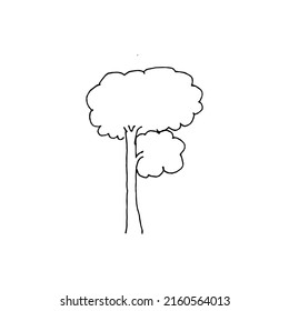ilustración vectorial, icono de árbol tropical, estilo de diseño de dibujo a mano alzada.