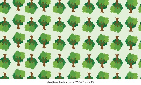 Vector illustration tropical trees seamless pattern. Tropical pattern with trees. Hand drawn vector illustration. SSTKBackgrounds
