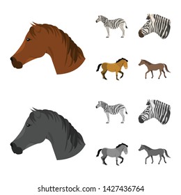 Vector illustration of trot and running sign. Collection of trot and clipart stock vector illustration.