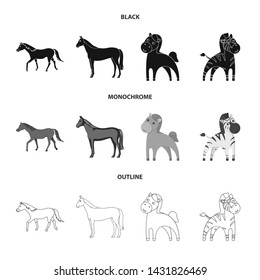 Vector illustration of trot and running sign. Set of trot and clipart stock vector illustration.