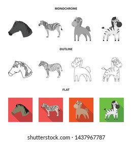 Vector illustration of trot and running symbol. Collection of trot and clipart stock vector illustration.