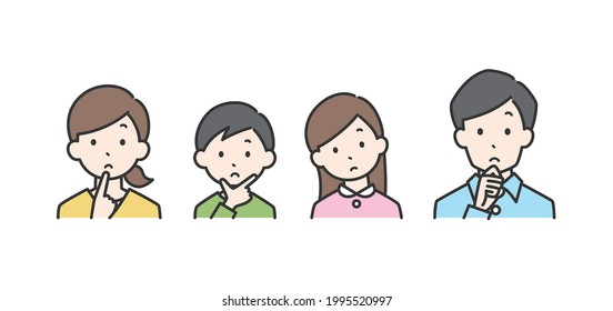 Vector illustration of a troubled family.