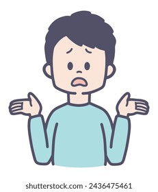 A vector illustration of a troubled man