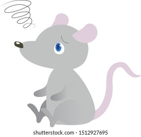 Vector illustration of troubled mouse