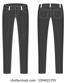 Vector Illustration Trousers Front Back Views Stock Vector (Royalty ...