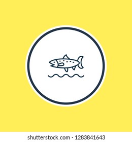 Vector illustration of trout fish icon line. Beautiful maritime element also can be used as codfish icon element.