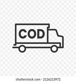 Vector illustration of truck code icon in dark color and transparent background(png).
