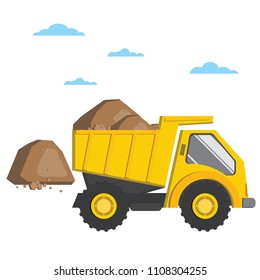 Vector illustration of truck for construction