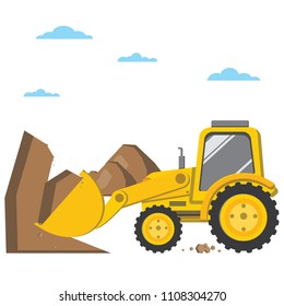 Vector illustration of truck for construction