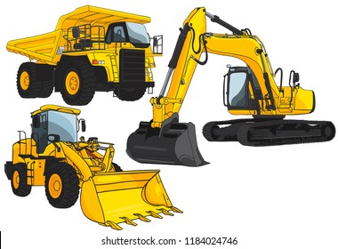 Vector illustration of truck for construction