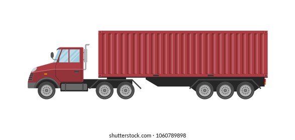 Vector illustration. Truck with a container.