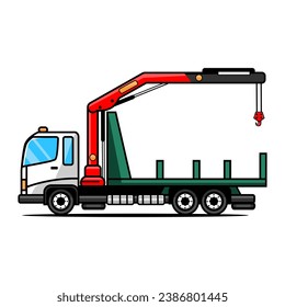 vector illustration of truck crane icon eps 10