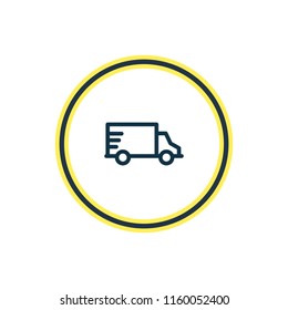 Vector illustration of truck icon line. Beautiful vehicle element also can be used as van icon element.