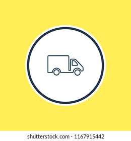 Vector illustration of truck icon line. Beautiful carrying element also can be used as van icon element.