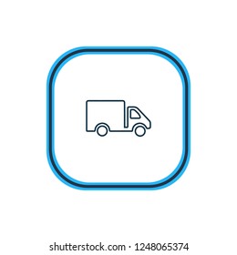 Vector illustration of truck icon line. Beautiful transport element also can be used as van icon element.