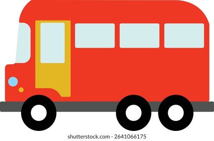 vector illustration of a truck, vector truck icon, red bus isolated