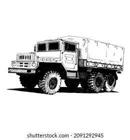 Vector illustration, truck isolated on a white background.