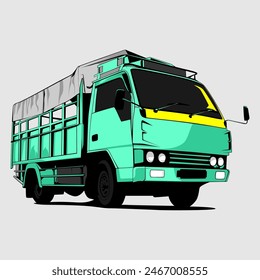 Vector illustration of a truck suitable for t-shirt product design, logo or can be used for brand promotion.