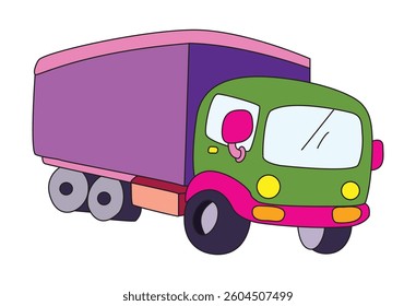 Vector illustration a truck toys in colorful