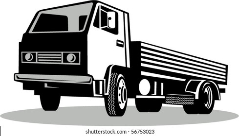 vector illustration of a Truck viewed from a low angle isolated on white background