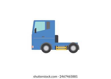 Vector illustration of a truck,semi-trailer tractor head transporting ocean containers