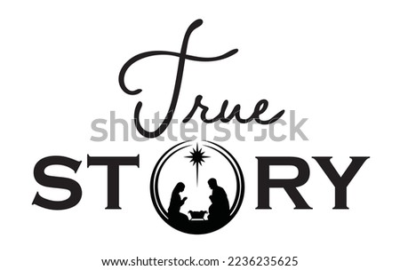 Vector illustration of a true story, nativity, Christmas.