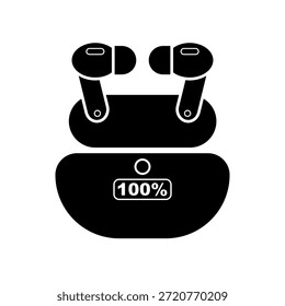 Ilustração vetorial do True Wireless Stereo (TWS), um dispositivo de áudio que combina com os ouvidos sem fios. Isolado com um plano de fundo vazio, editável e de cor pode ser alterado.