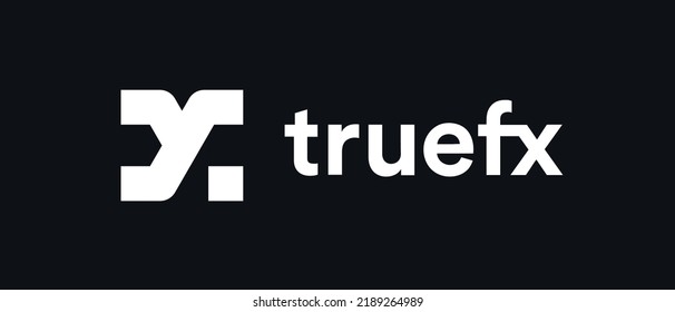 Vector illustration of TRUFX logo and Brand name text on isolated background.