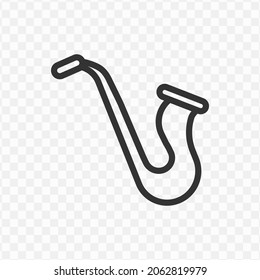 Vector illustration of trumpet icon in dark color and transparent background(png).