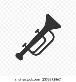 Vector illustration of trumpet  icon in dark color and transparent background(PNG).