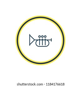 Vector illustration of trumpet icon line. Beautiful lifestyle element also can be used as bugle icon element.
