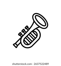 Vector illustration of an Trumpet isolated on a white background