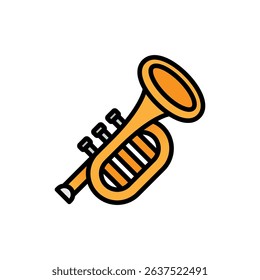 Vector illustration of an Trumpet isolated on a white background